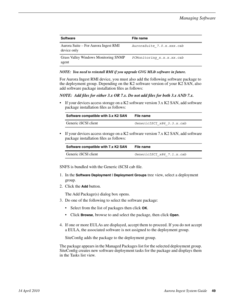 Grass Valley Aurora Ingest v.7.0.0 User Manual | Page 49 / 236