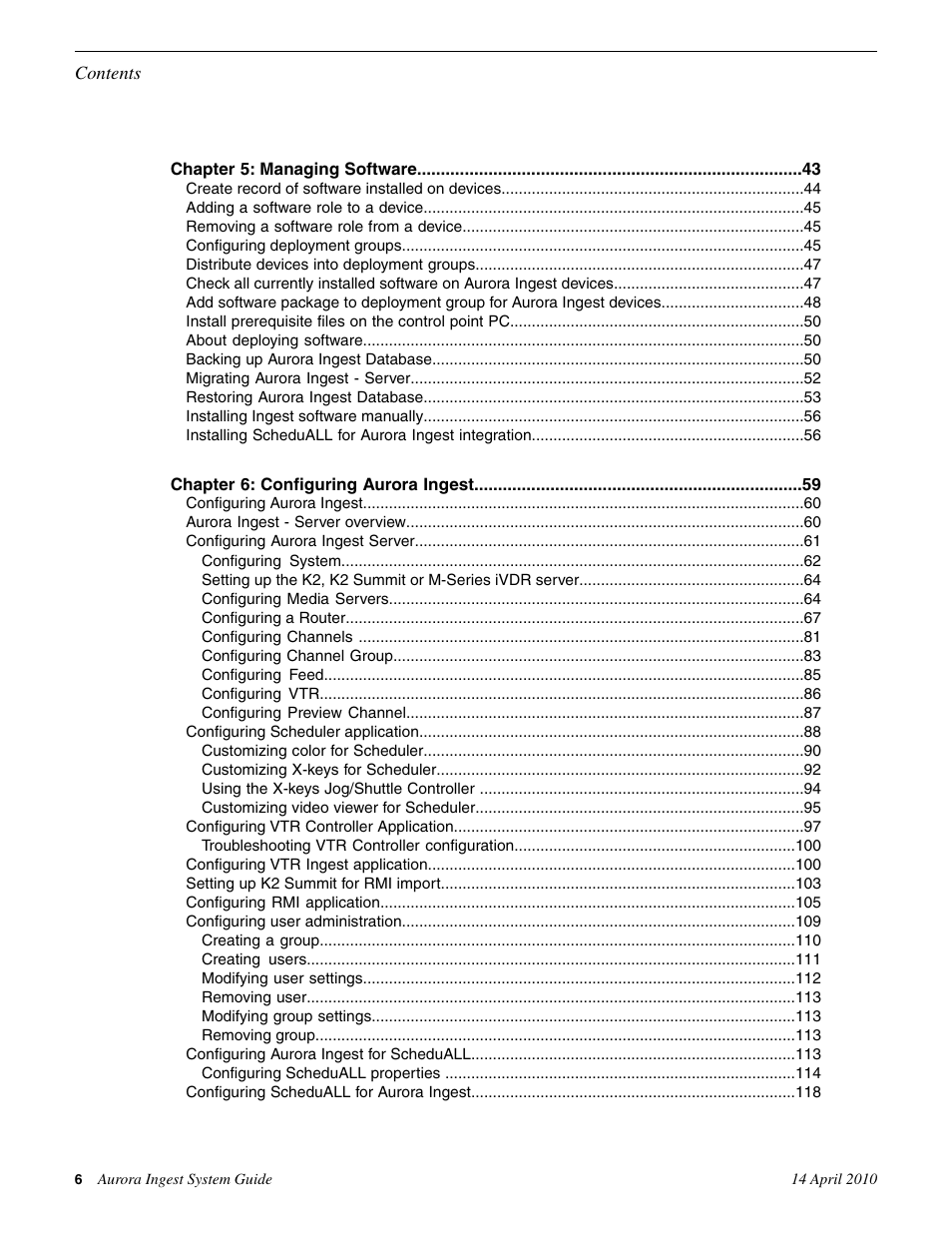 Grass Valley Aurora Ingest v.7.0.0 User Manual | Page 6 / 236