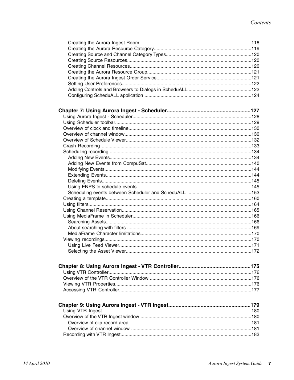 Grass Valley Aurora Ingest v.7.0.0 User Manual | Page 7 / 236