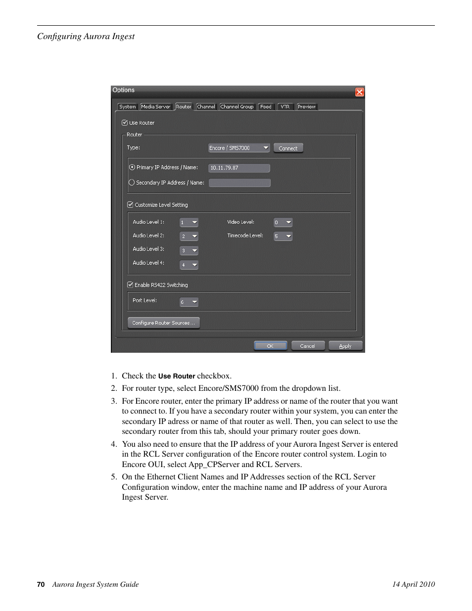 Grass Valley Aurora Ingest v.7.0.0 User Manual | Page 70 / 236