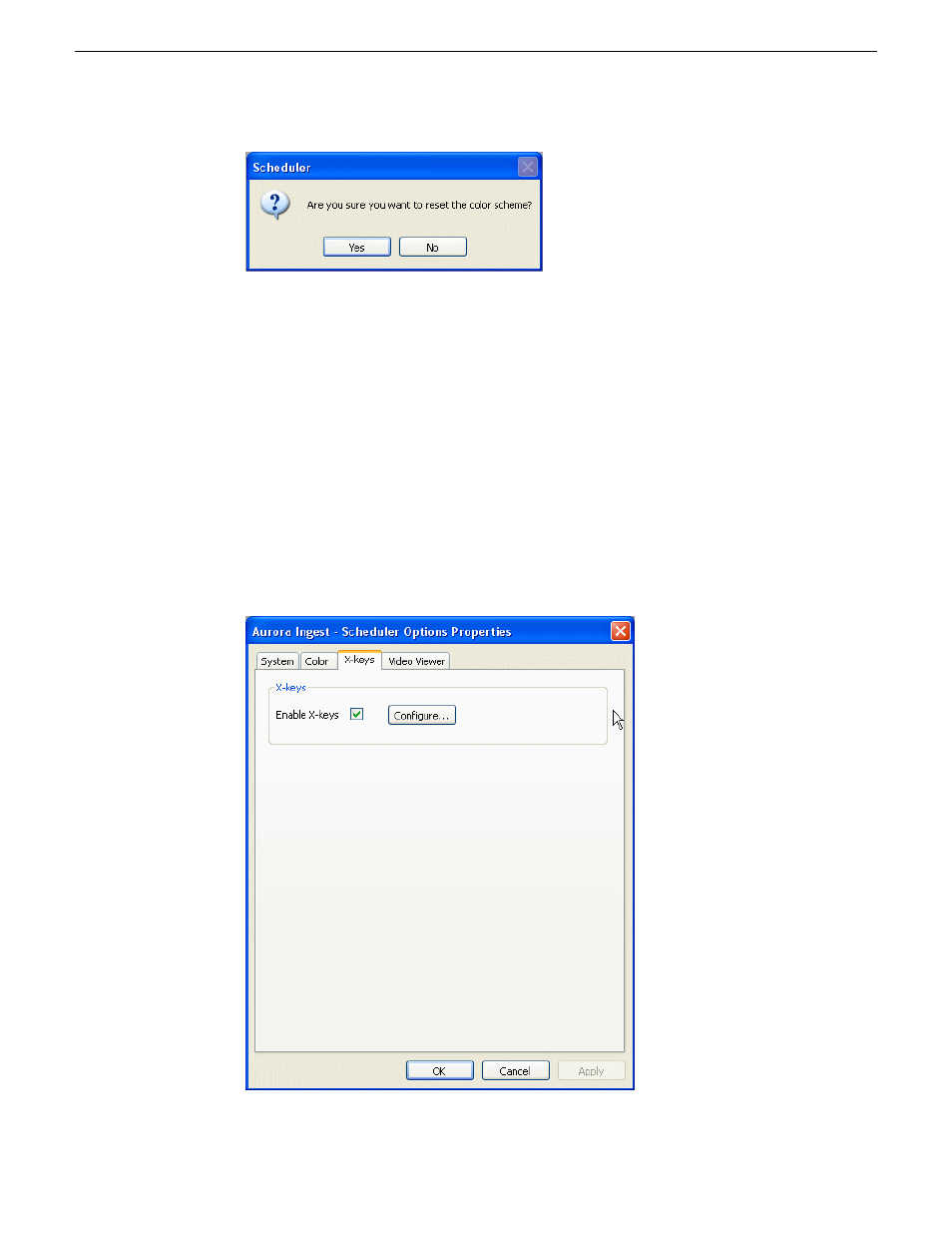 Customizing x-keys for scheduler | Grass Valley Aurora Ingest v.6.5.2 User Manual | Page 66 / 214