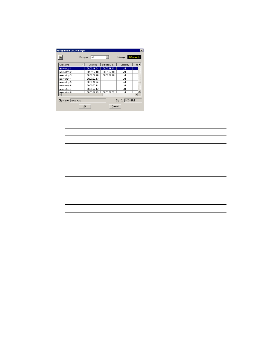 Tour of the assignment list manager | Grass Valley Aurora Ingest v.6.3 User Manual | Page 114 / 122