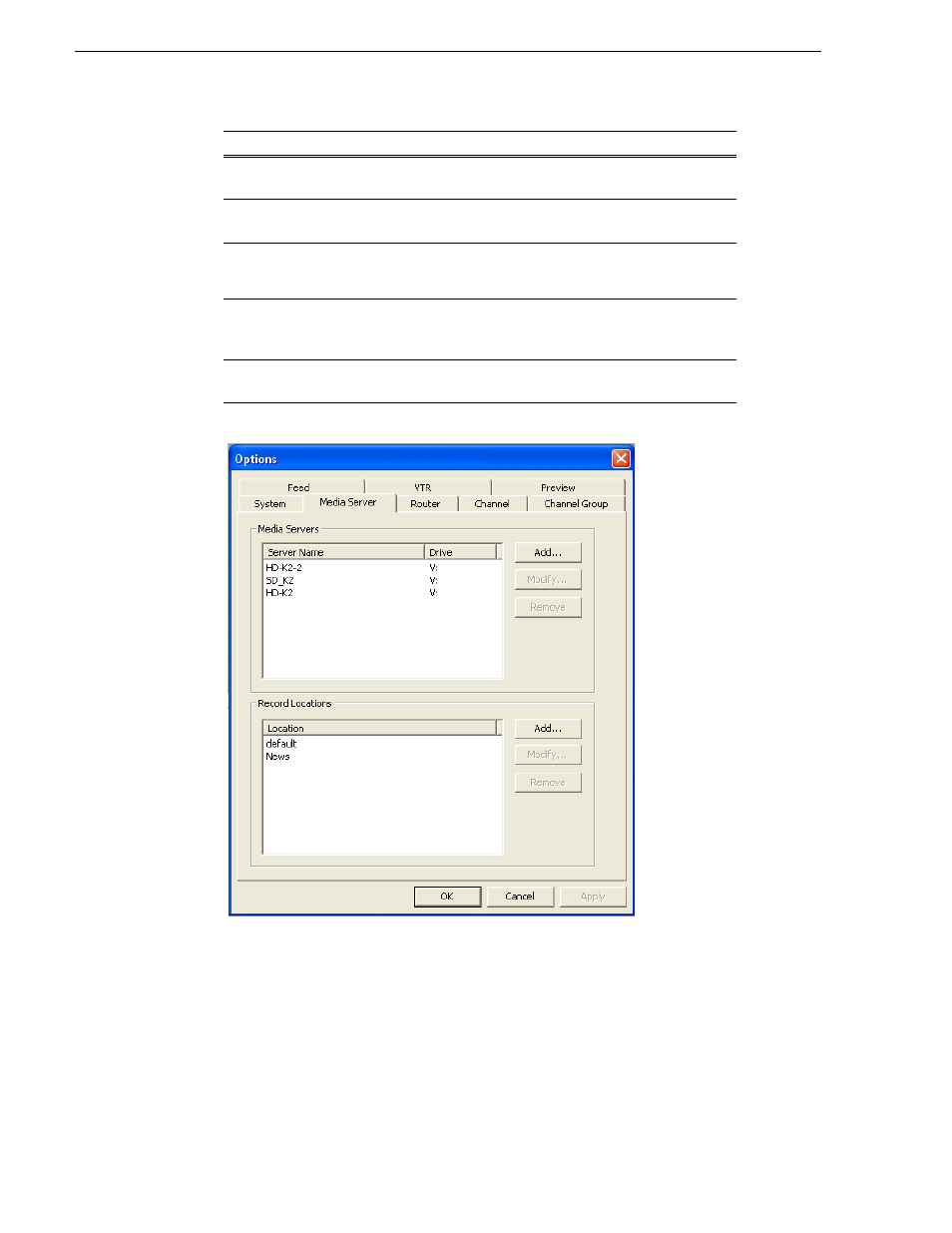 Configuring media servers, Setting recording locations in media servers, Chapter 2 installing and configuring aurora ingest | Grass Valley Aurora Ingest v.6.3 User Manual | Page 30 / 122