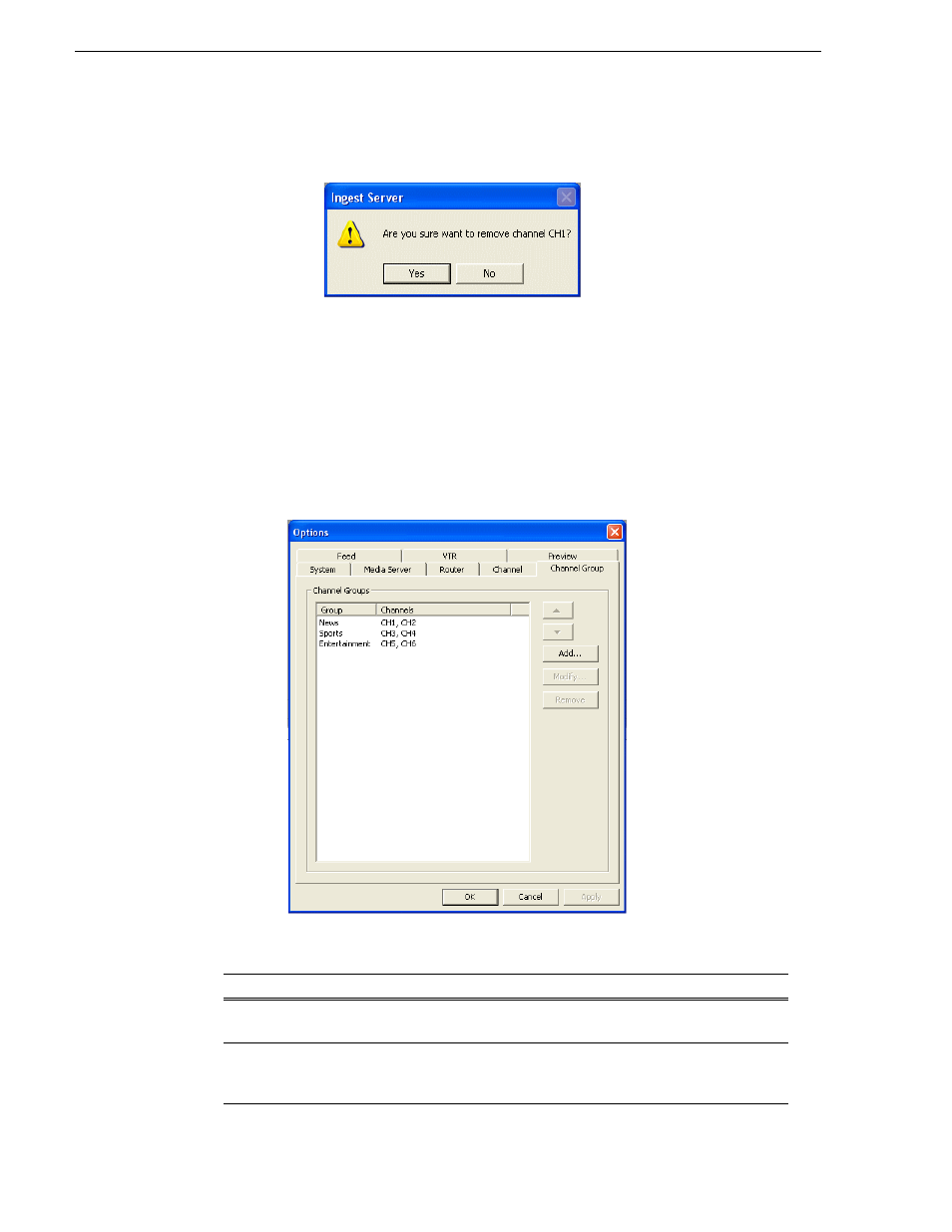Configuring channel groups | Grass Valley Aurora Ingest v.6.3 User Manual | Page 42 / 122