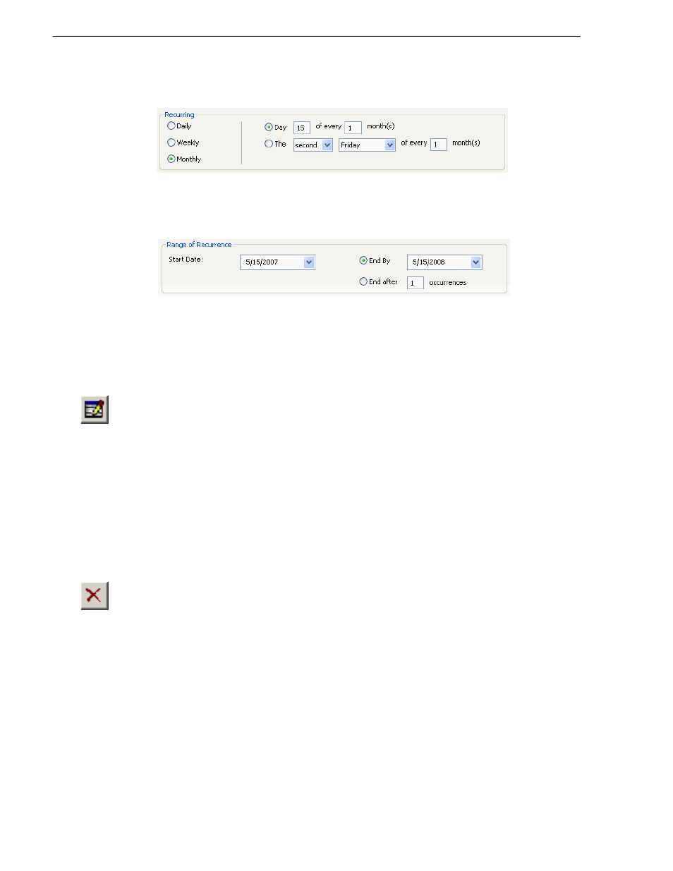 Modifying events, Deleting events, Creating a template | Grass Valley Aurora Ingest v.6.1 User Manual | Page 56 / 84