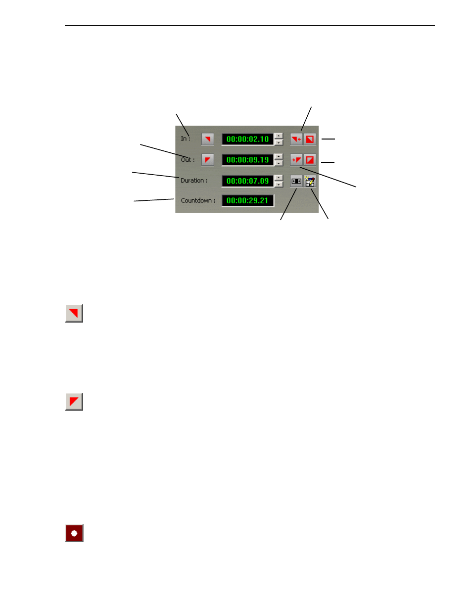 Marking in and out points, Recording clips to the media server, Marking in and out points” on | Grass Valley Aurora Ingest v.6.1 User Manual | Page 69 / 84