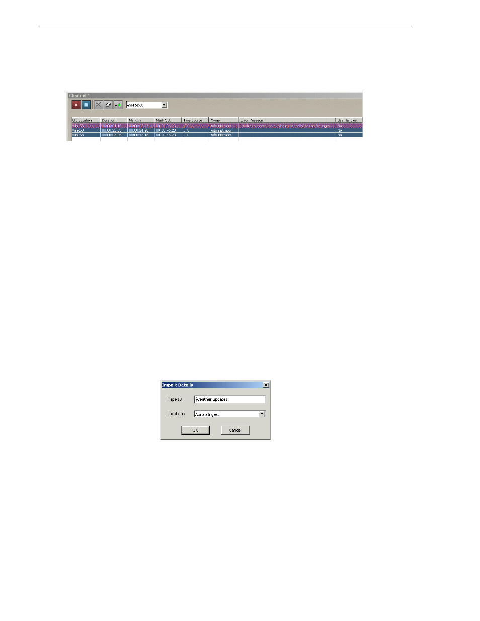 Importing an edl | Grass Valley Aurora Ingest v.6.1 User Manual | Page 70 / 84