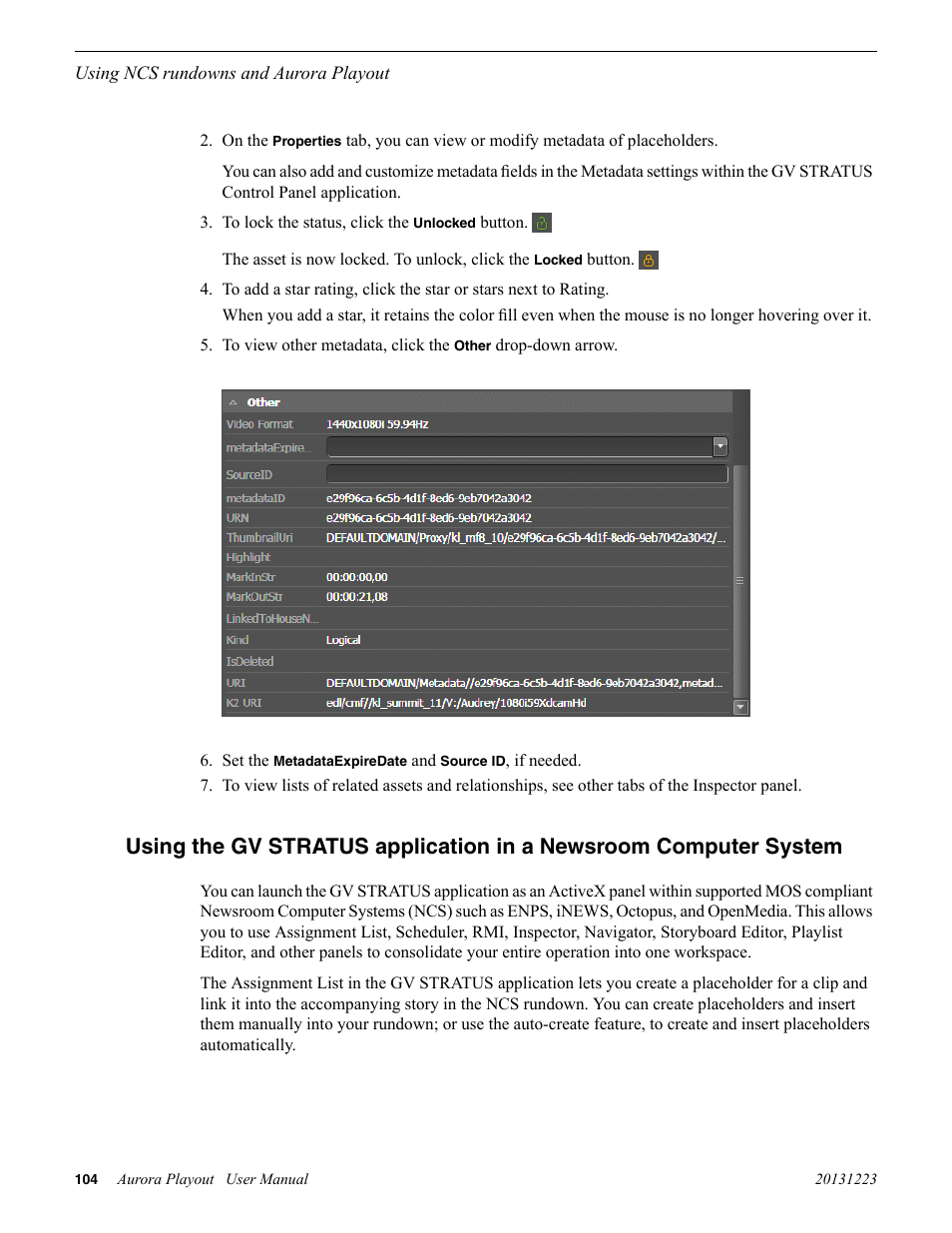 Grass Valley Aurora Playout v.8.1 User Manual | Page 104 / 186