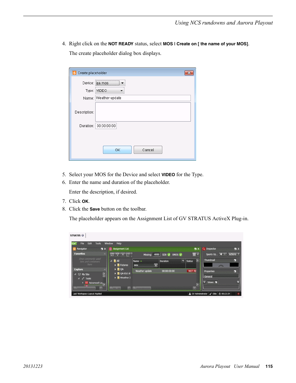 Grass Valley Aurora Playout v.8.1 User Manual | Page 115 / 186