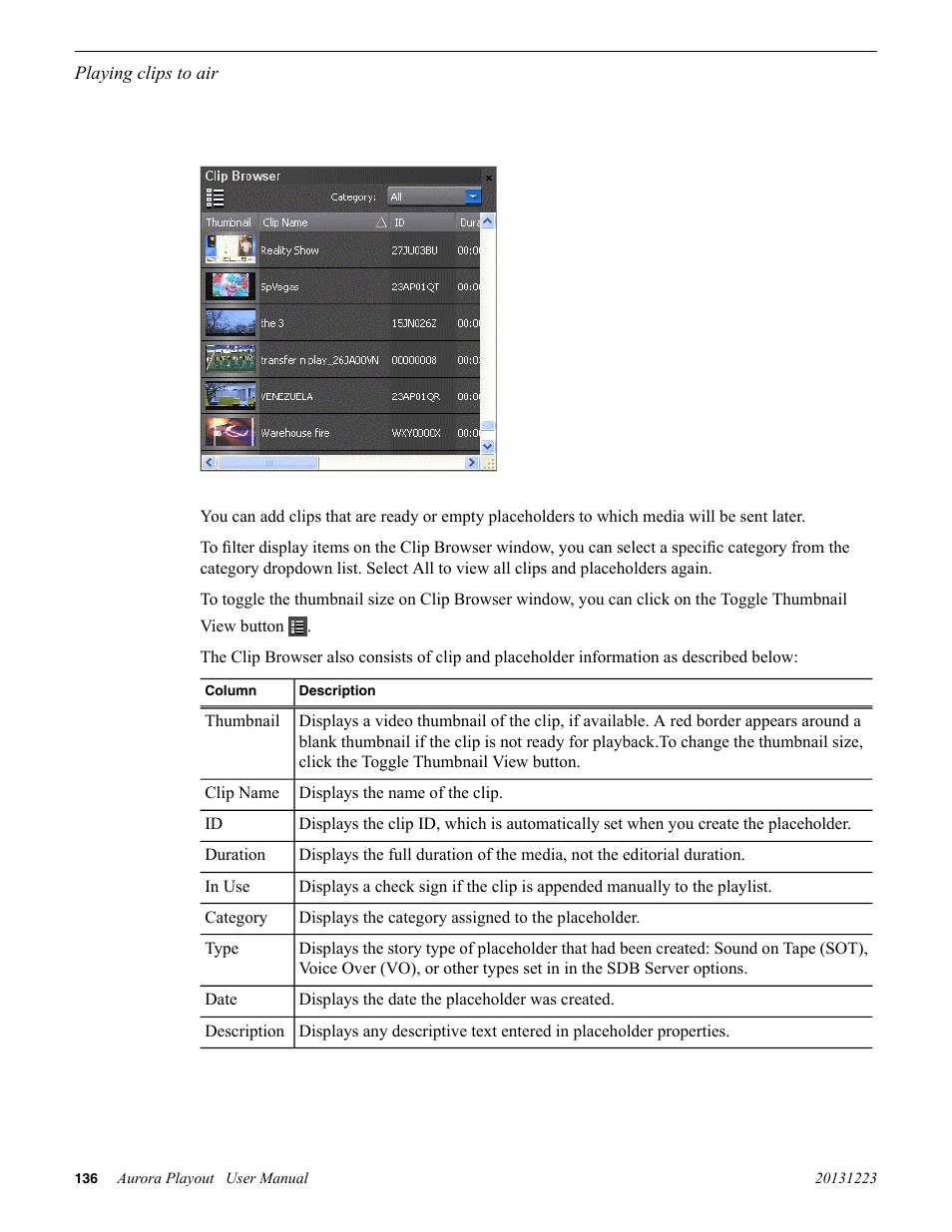 Grass Valley Aurora Playout v.8.1 User Manual | Page 136 / 186