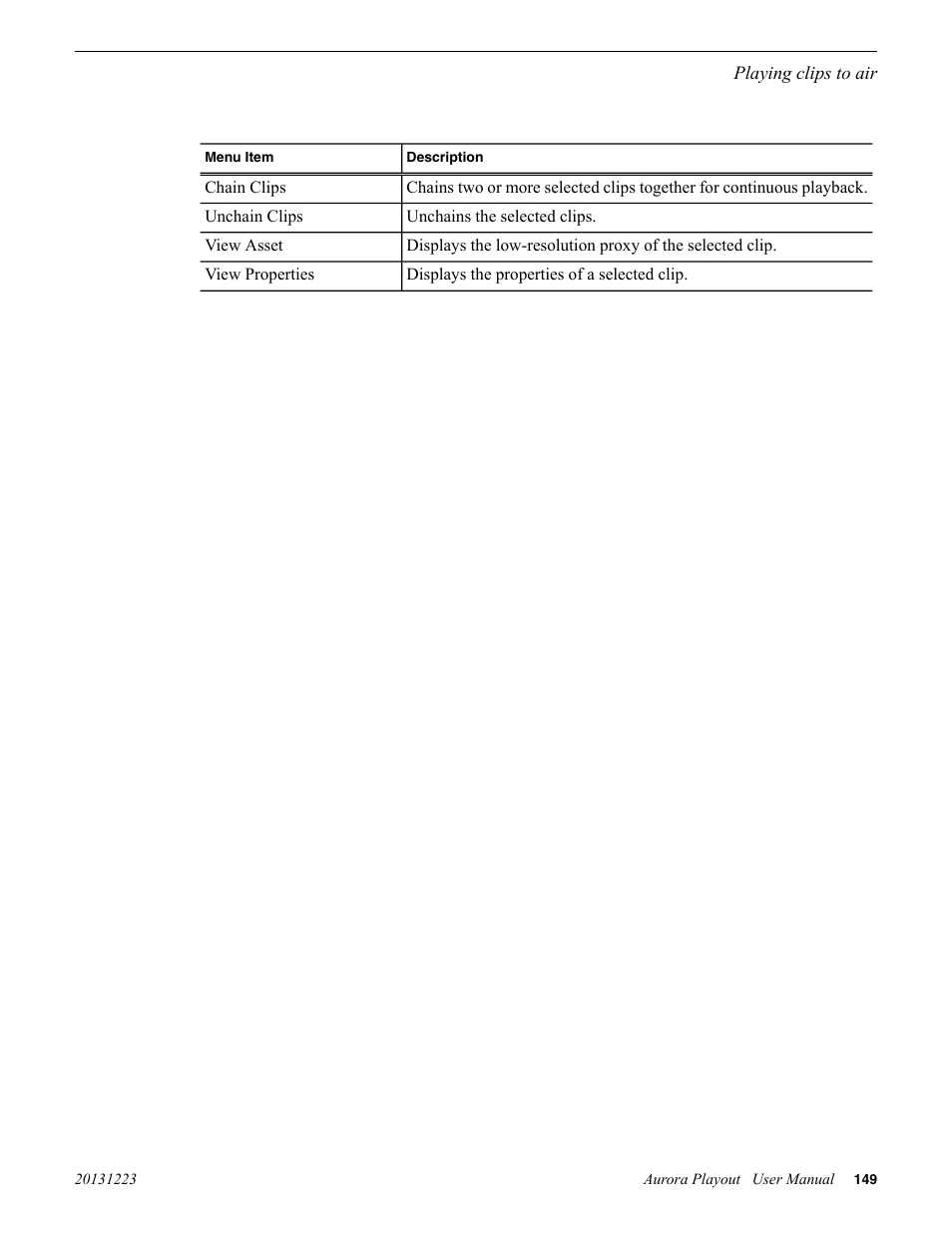 Grass Valley Aurora Playout v.8.1 User Manual | Page 149 / 186