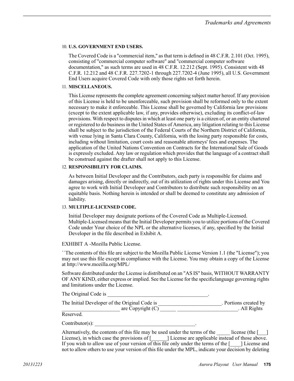 Grass Valley Aurora Playout v.8.1 User Manual | Page 175 / 186