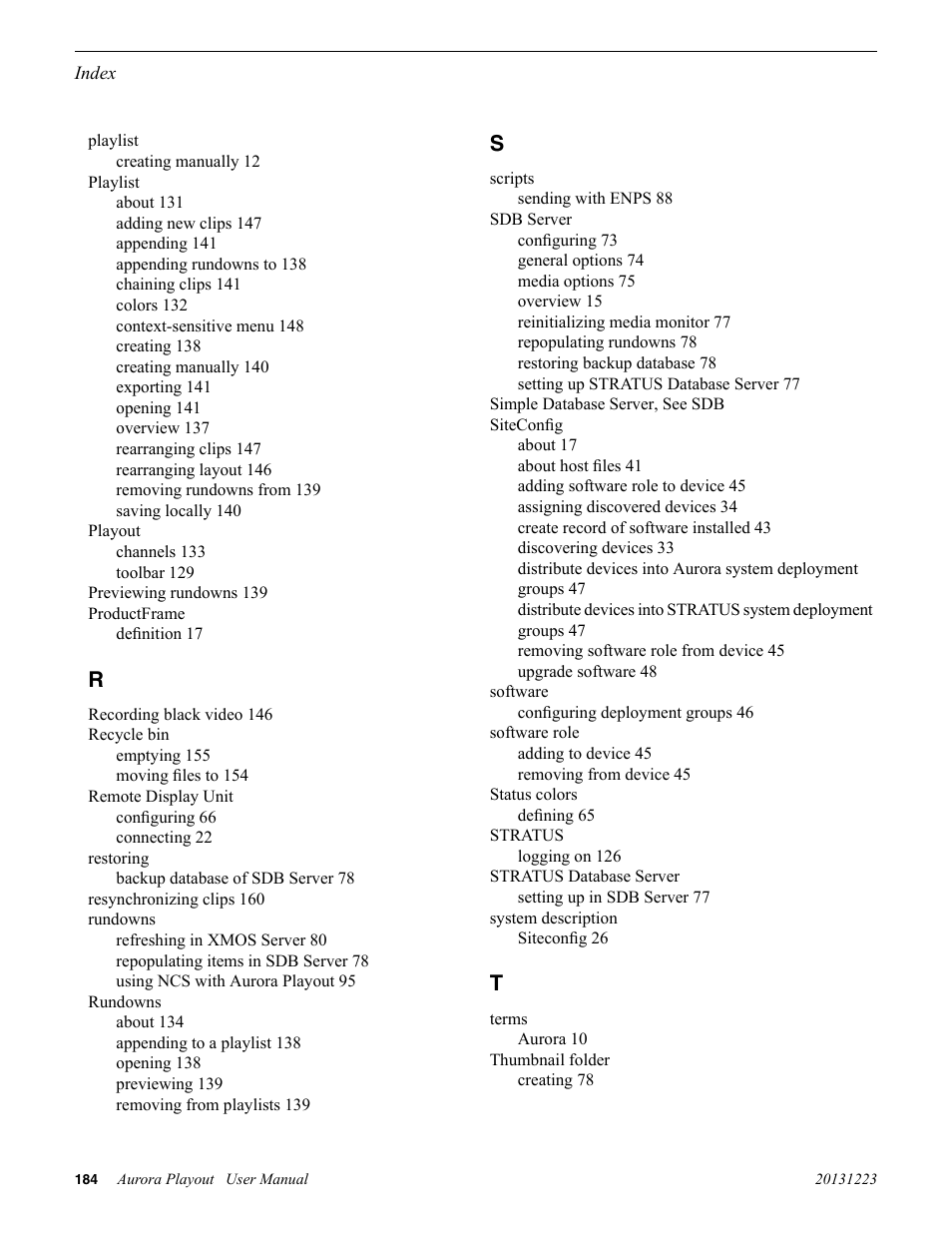 Grass Valley Aurora Playout v.8.1 User Manual | Page 184 / 186