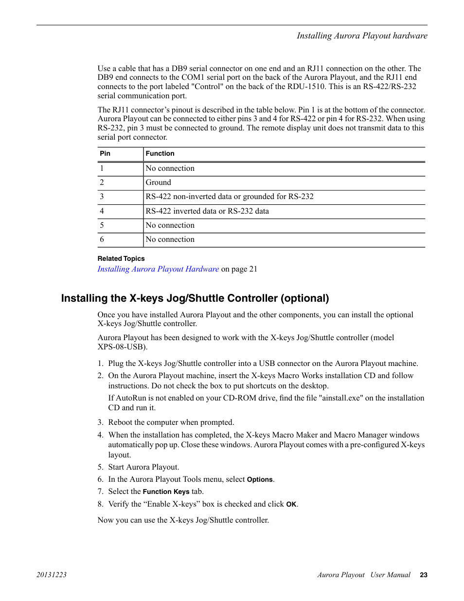 Grass Valley Aurora Playout v.8.1 User Manual | Page 23 / 186