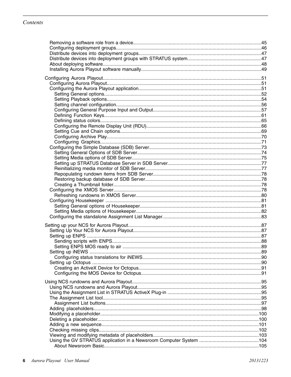Grass Valley Aurora Playout v.8.1 User Manual | Page 6 / 186