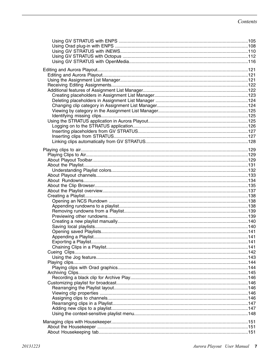 Grass Valley Aurora Playout v.8.1 User Manual | Page 7 / 186