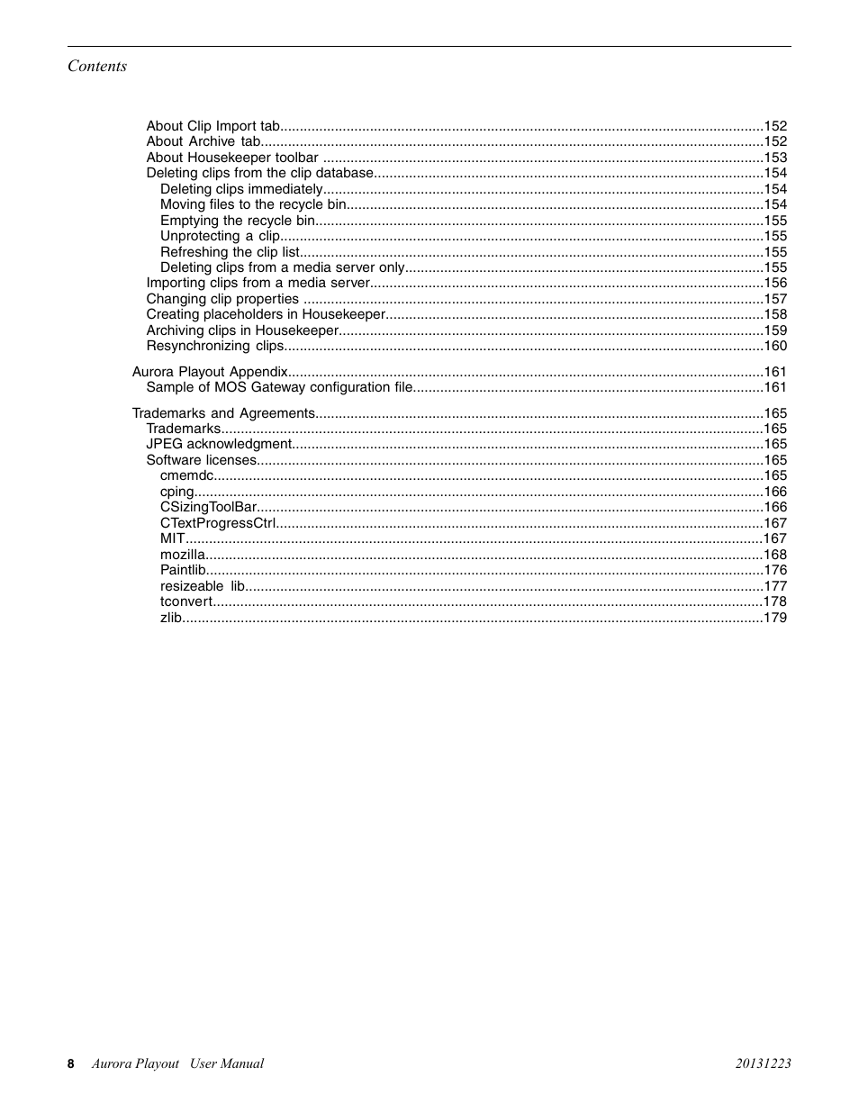 Grass Valley Aurora Playout v.8.1 User Manual | Page 8 / 186