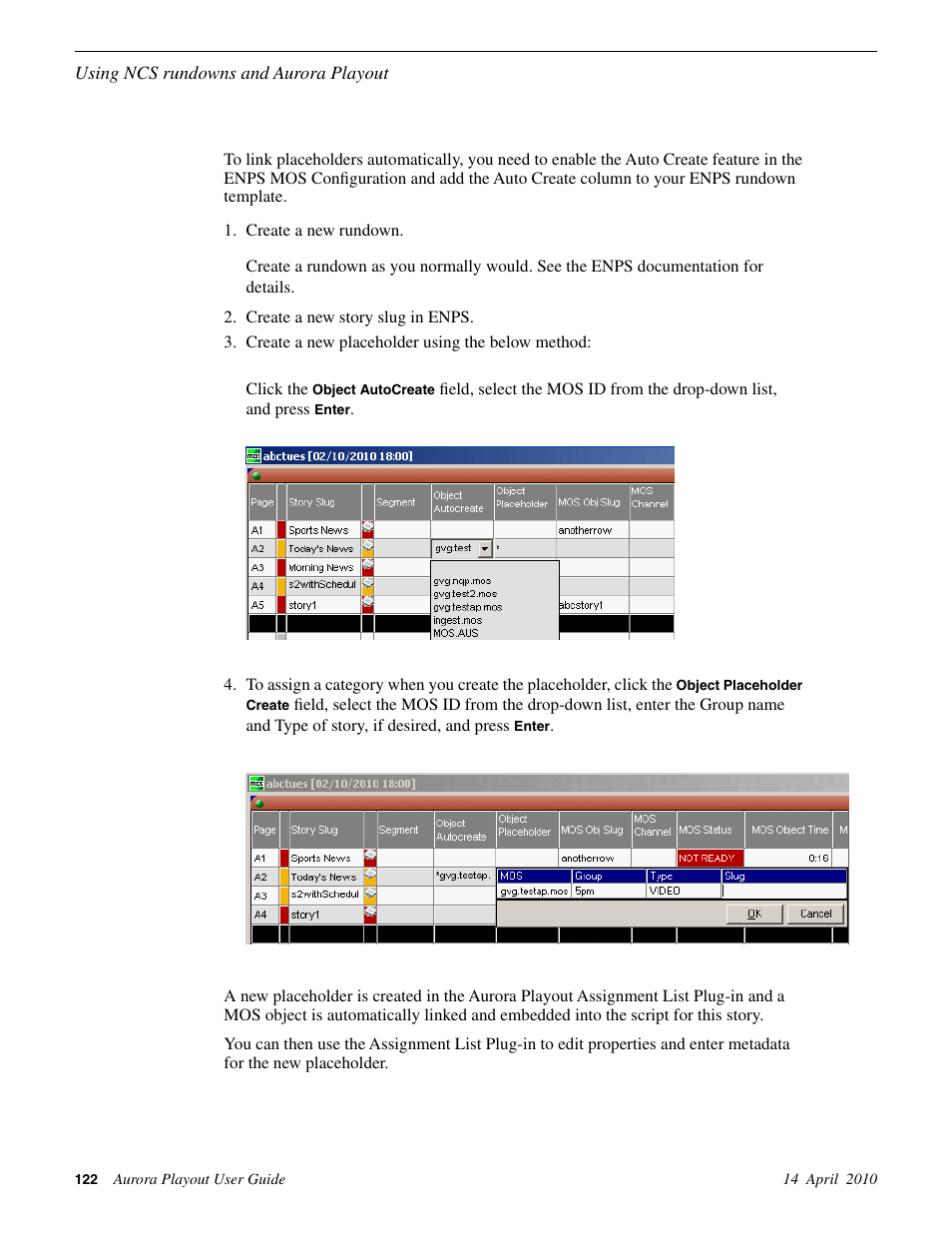 Grass Valley Aurora Playout v.7.0 User Manual | Page 122 / 224