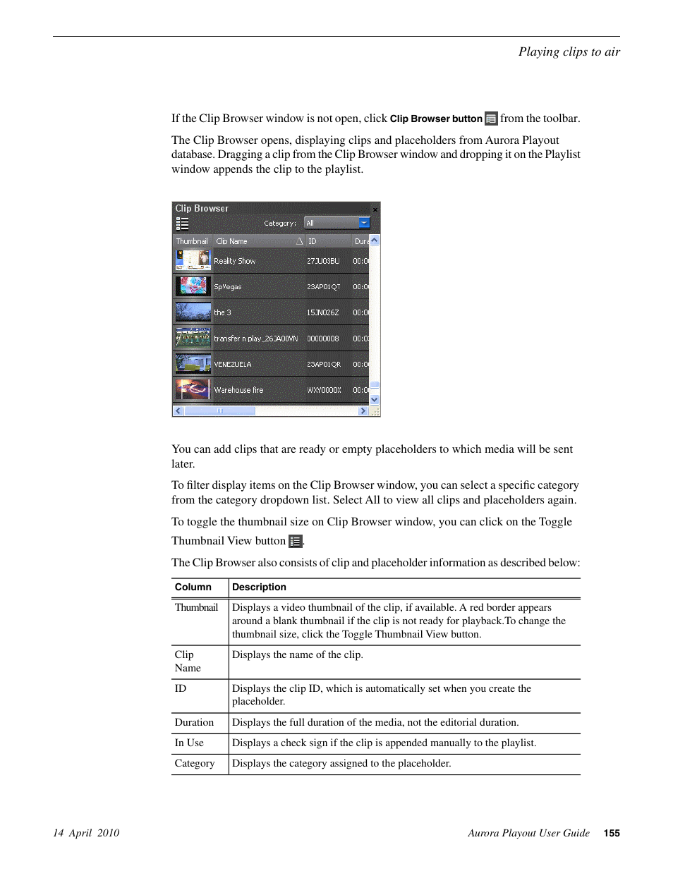 Grass Valley Aurora Playout v.7.0 User Manual | Page 155 / 224