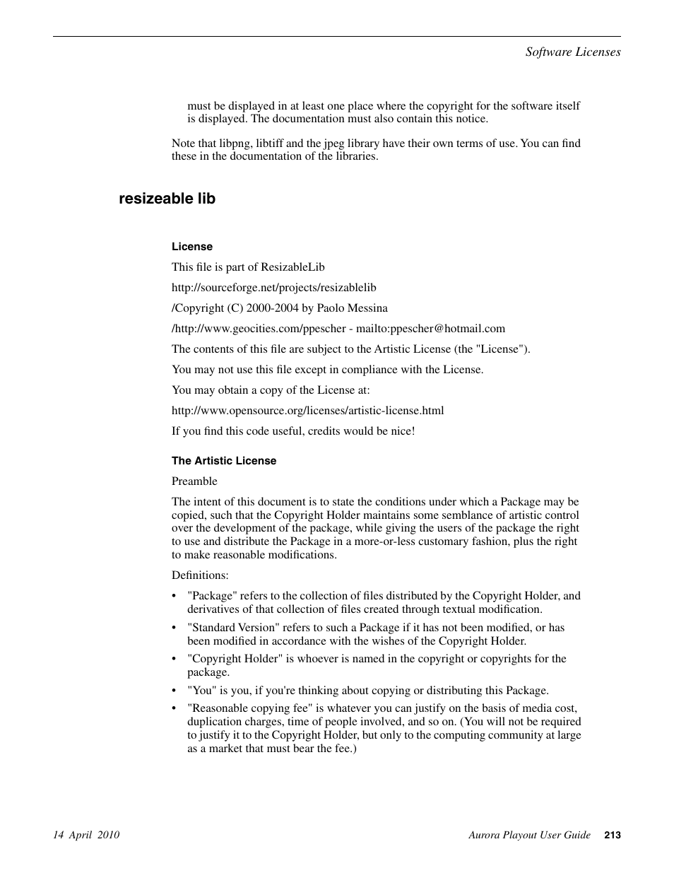 Resizeable lib | Grass Valley Aurora Playout v.7.0 User Manual | Page 213 / 224