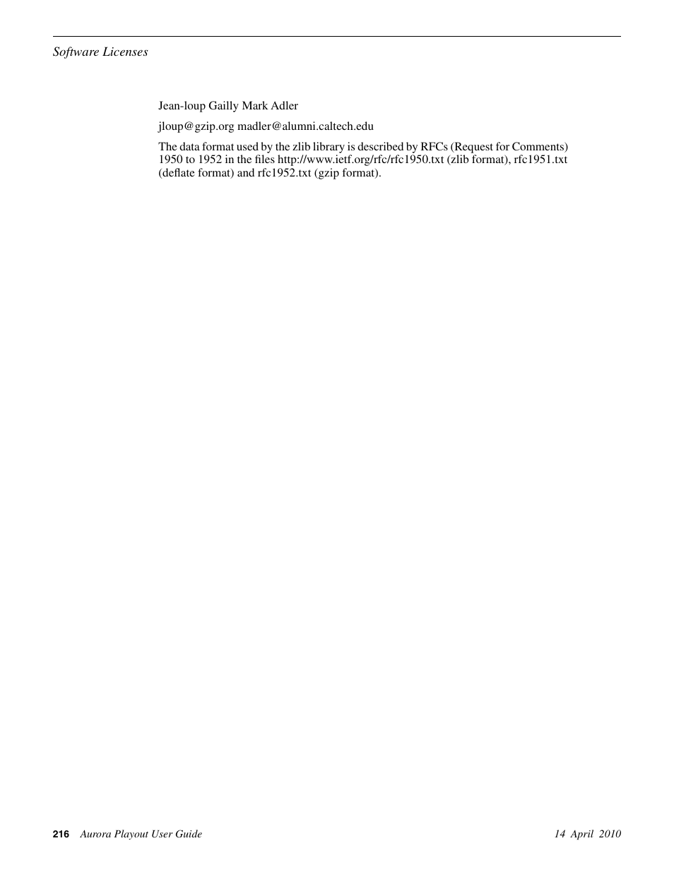 Grass Valley Aurora Playout v.7.0 User Manual | Page 216 / 224