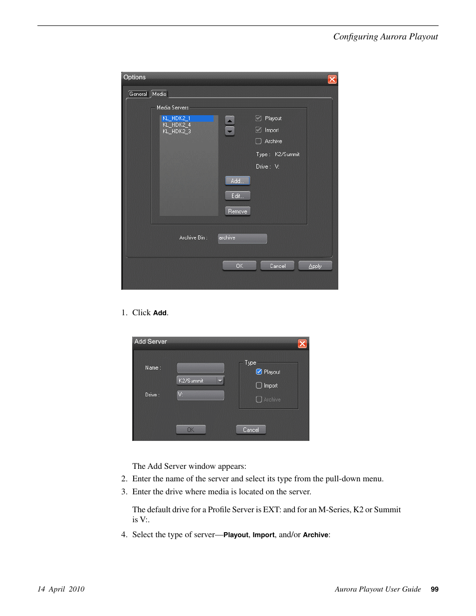 Grass Valley Aurora Playout v.7.0 User Manual | Page 99 / 224