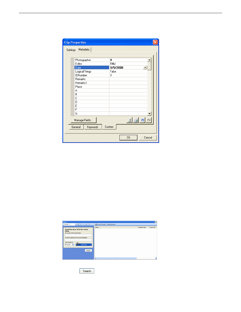 Searching assets using mediaframe | Grass Valley Aurora Playout v.6.5 User Manual | Page 146 / 184