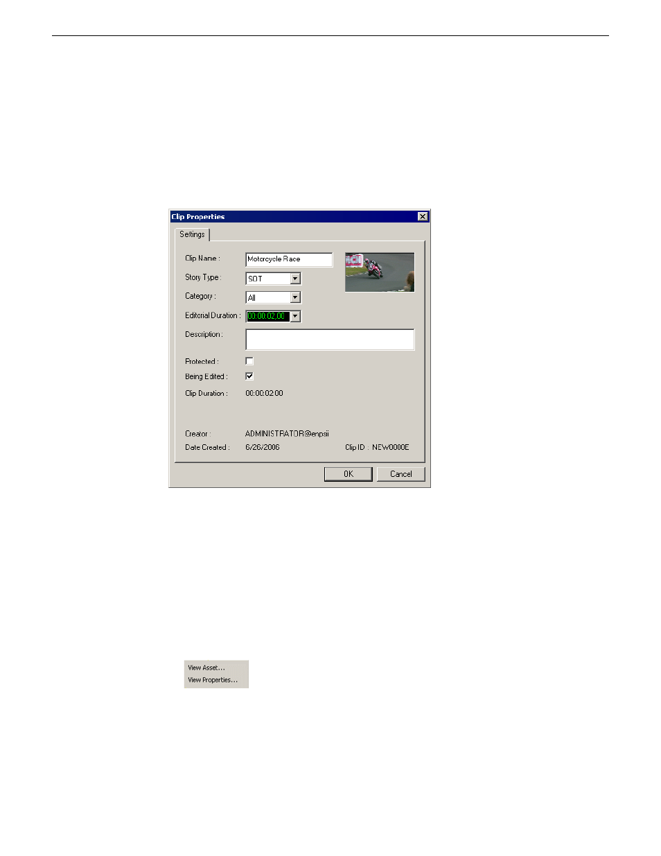 Viewing asset via mediaframe clip player | Grass Valley Aurora Playout v.6.5 User Manual | Page 81 / 184