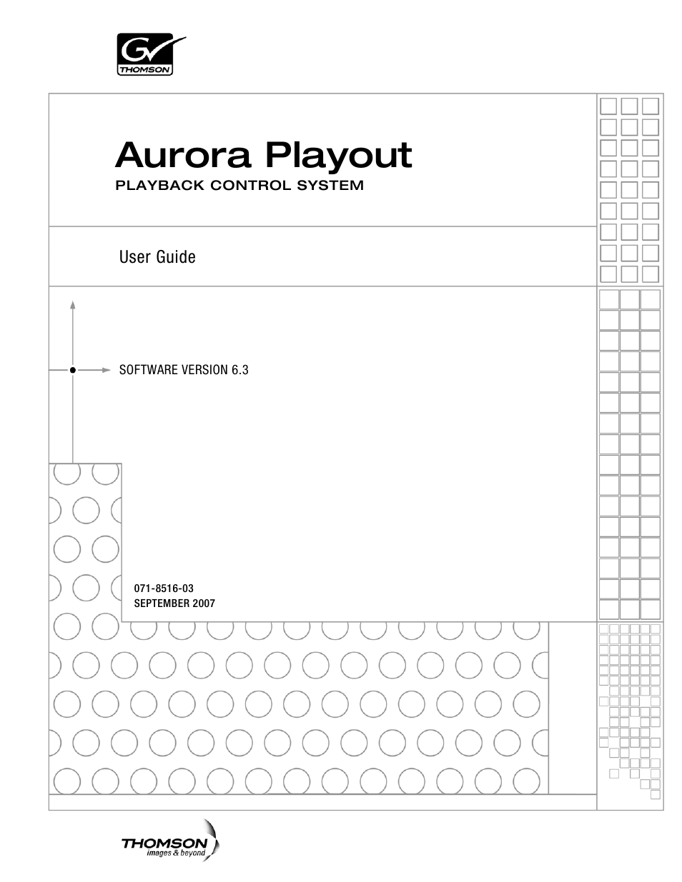 Grass Valley Aurora Playout v.6.3 User Manual | 130 pages