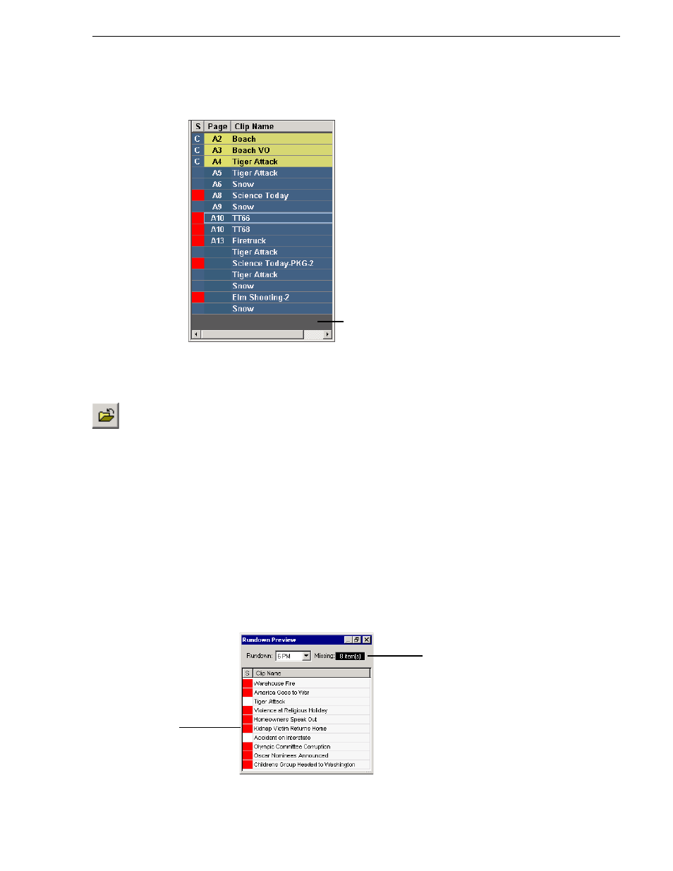 Previewing other rundowns | Grass Valley Aurora Playout v.6.3 User Manual | Page 101 / 130