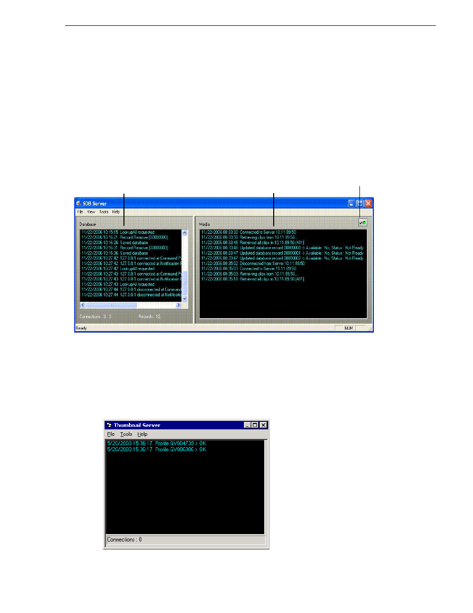 Simple database (sdb) server, Thumbnail server, Simple database (sdb) server thumbnail server | Grass Valley Aurora Playout v.6.3 User Manual | Page 21 / 130