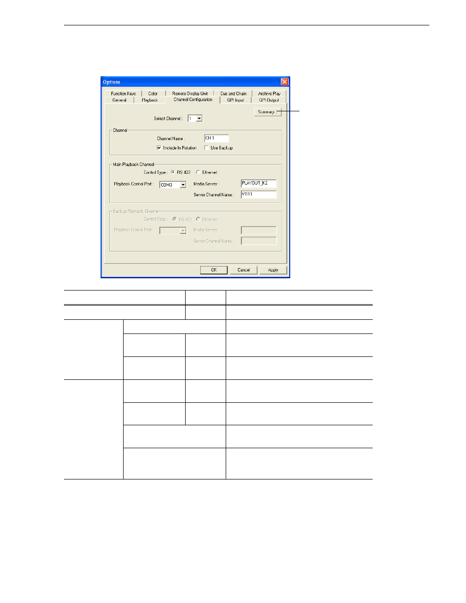 Setting channel configuration | Grass Valley Aurora Playout v.6.3 User Manual | Page 45 / 130