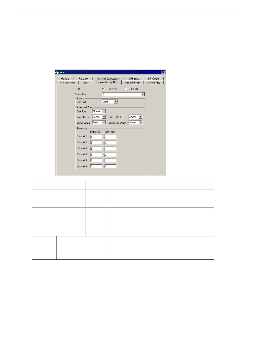 Configuring the remote display unit (rdu) | Grass Valley Aurora Playout v.6.3 User Manual | Page 54 / 130