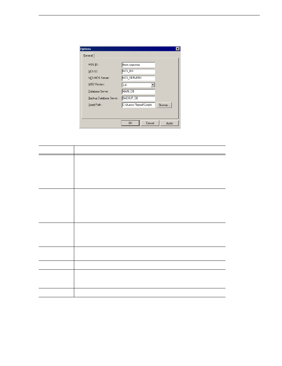 Configuring the xmos server | Grass Valley Aurora Playout v.6.3 User Manual | Page 63 / 130