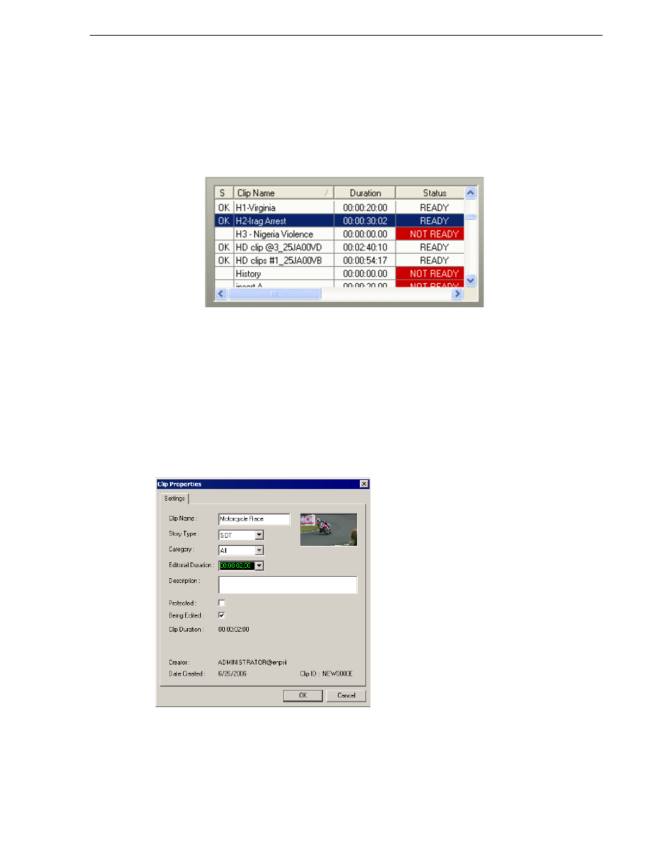 Viewing a video thumbnail for a placeholder | Grass Valley Aurora Playout v.6.3 User Manual | Page 73 / 130