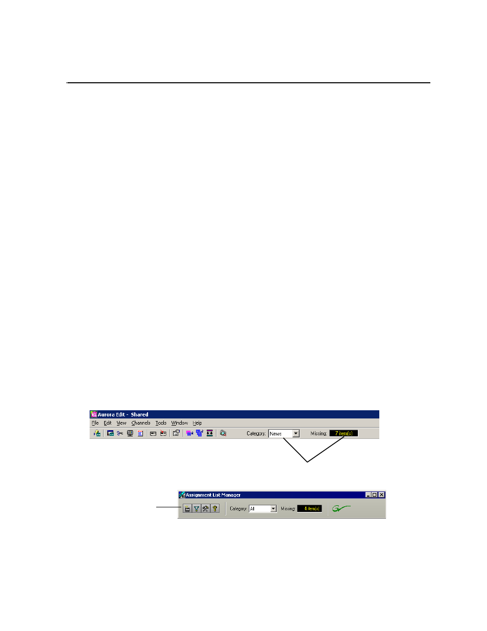 Editing and aurora playout, Tour of the assignment list, Chapter 6 | Chapter 6, “editing and aurora playout | Grass Valley Aurora Playout v.6.3 User Manual | Page 81 / 130