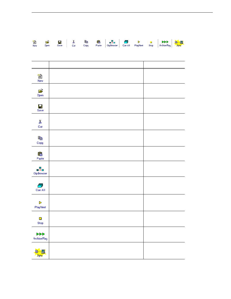 Toolbar | Grass Valley Aurora Playout v.6.3 User Manual | Page 93 / 130