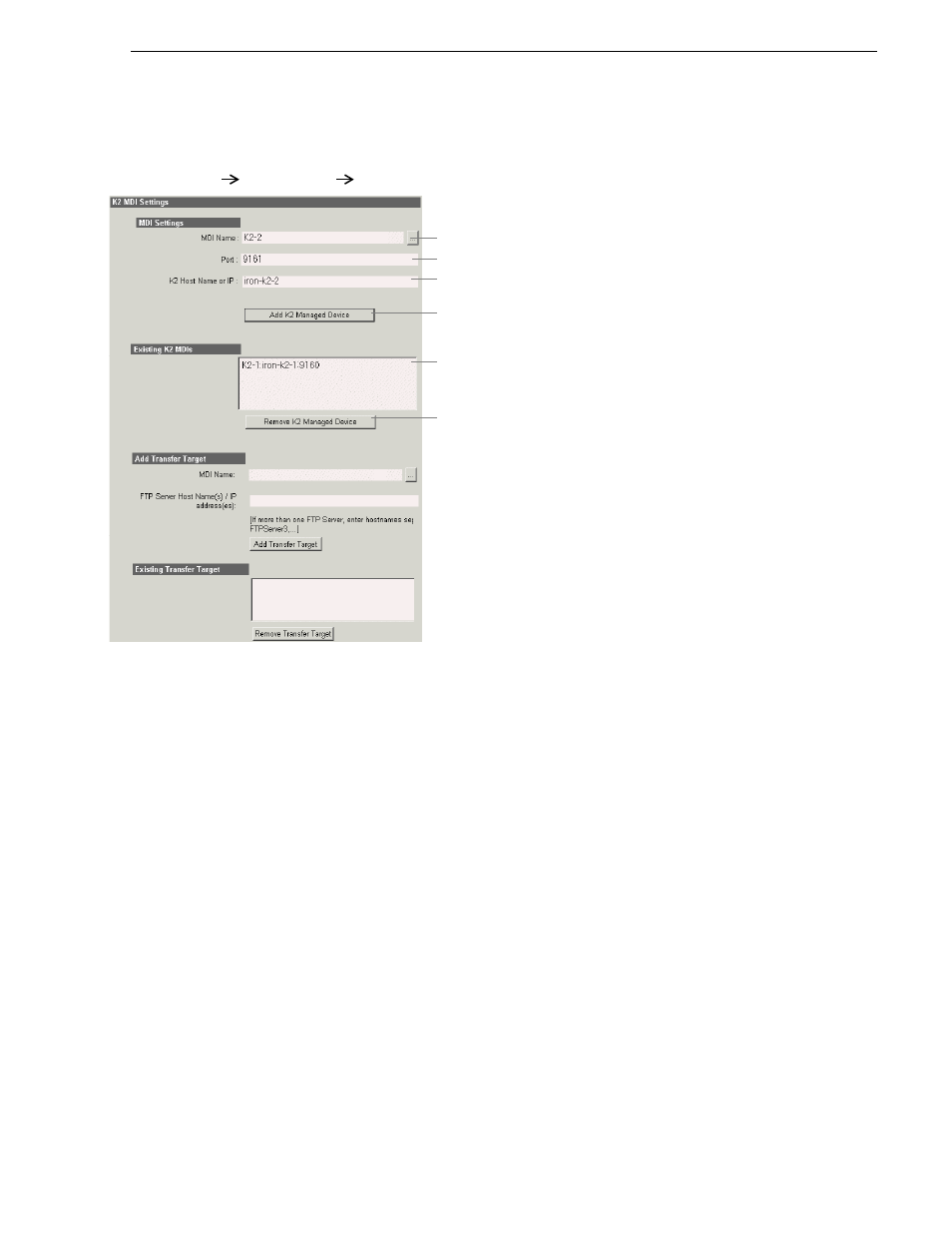 Configure k2 mdis, Configure k2 mdis” on, Configure mediaframe components | Grass Valley Aurora Transfer v.6.0b User Manual | Page 31 / 74