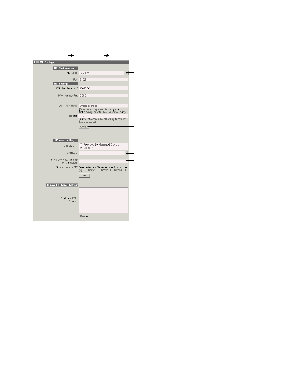 Configure diva mdi, Configure archive | Grass Valley Aurora Transfer v.6.0b User Manual | Page 43 / 74