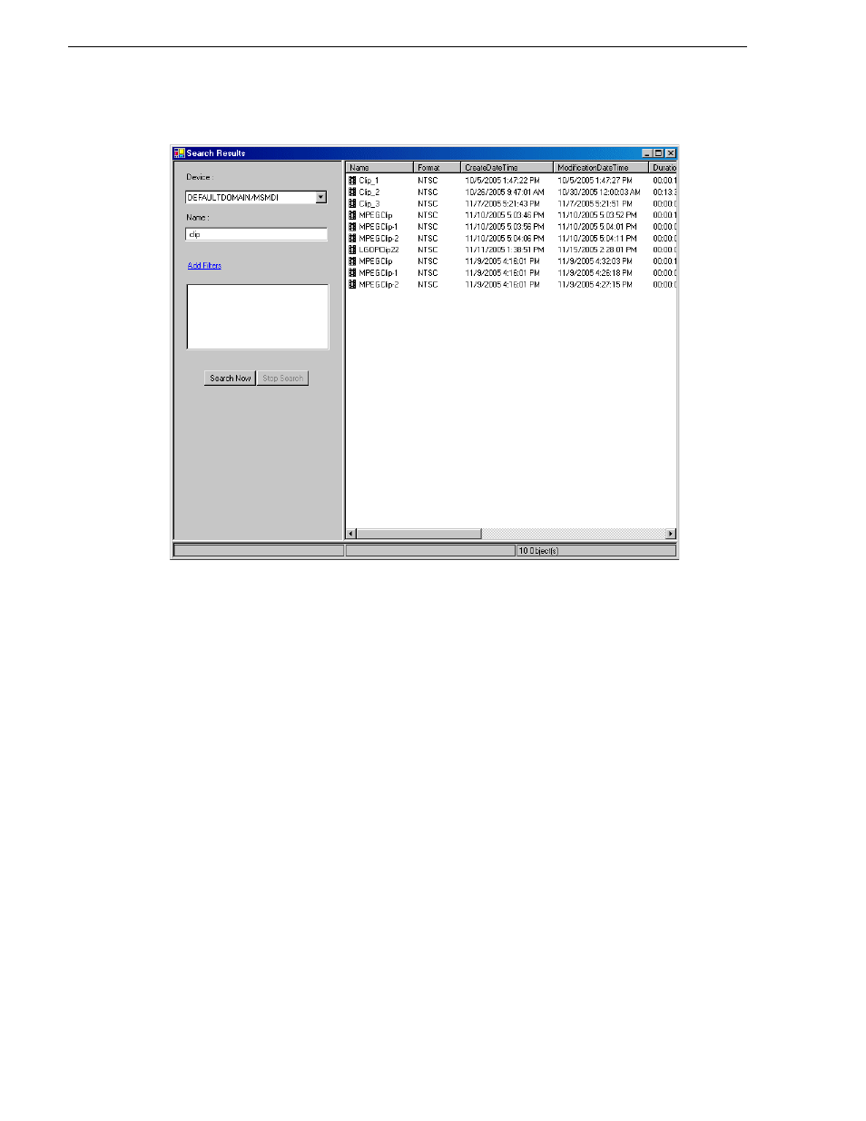 Searching with filters | Grass Valley Aurora Transfer v.6.0b User Manual | Page 60 / 74