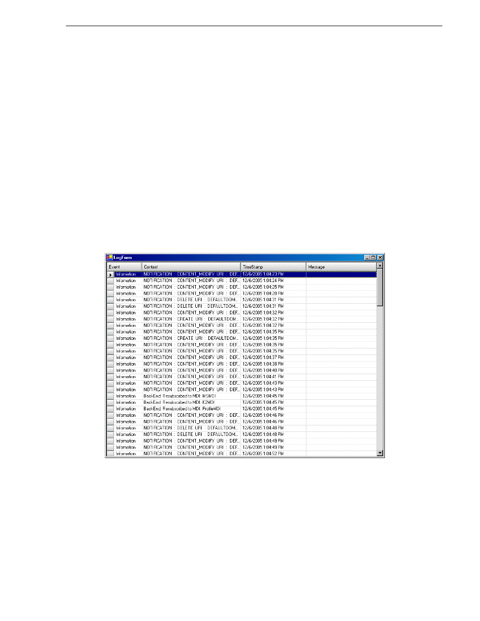 Viewing the application log | Grass Valley Aurora Transfer v.6.0b User Manual | Page 63 / 74