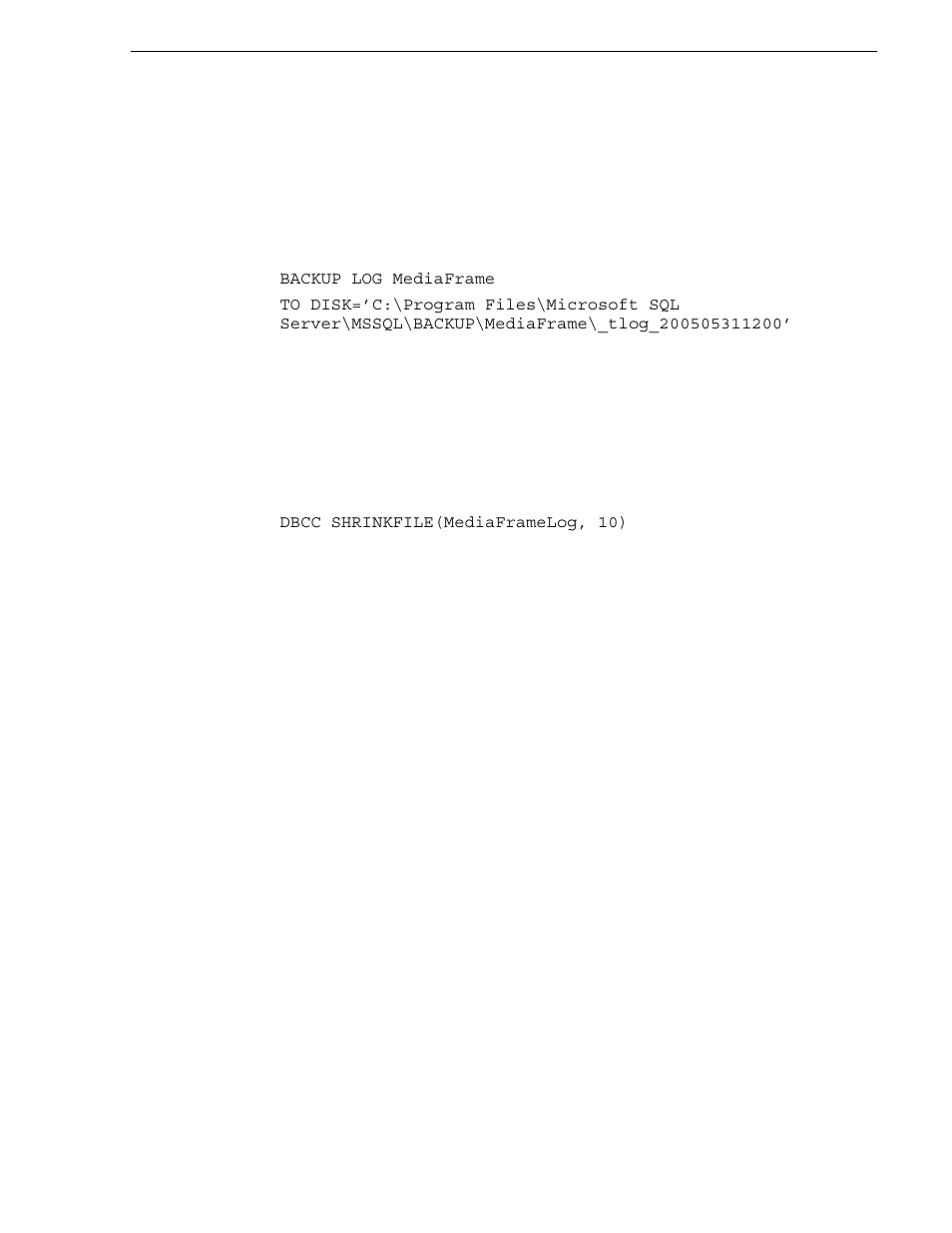 Shrink the transaction log, Setting up a database maintenance plan, Setting up a database maintenance plan” on | Grass Valley Aurora Transfer v.6.0b User Manual | Page 67 / 74