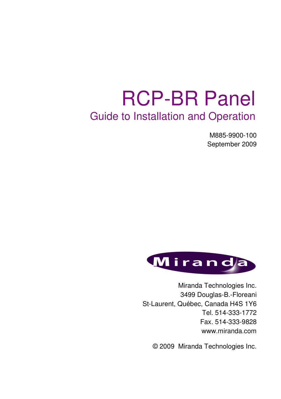 Grass Valley Branding Panel User Manual | 87 pages