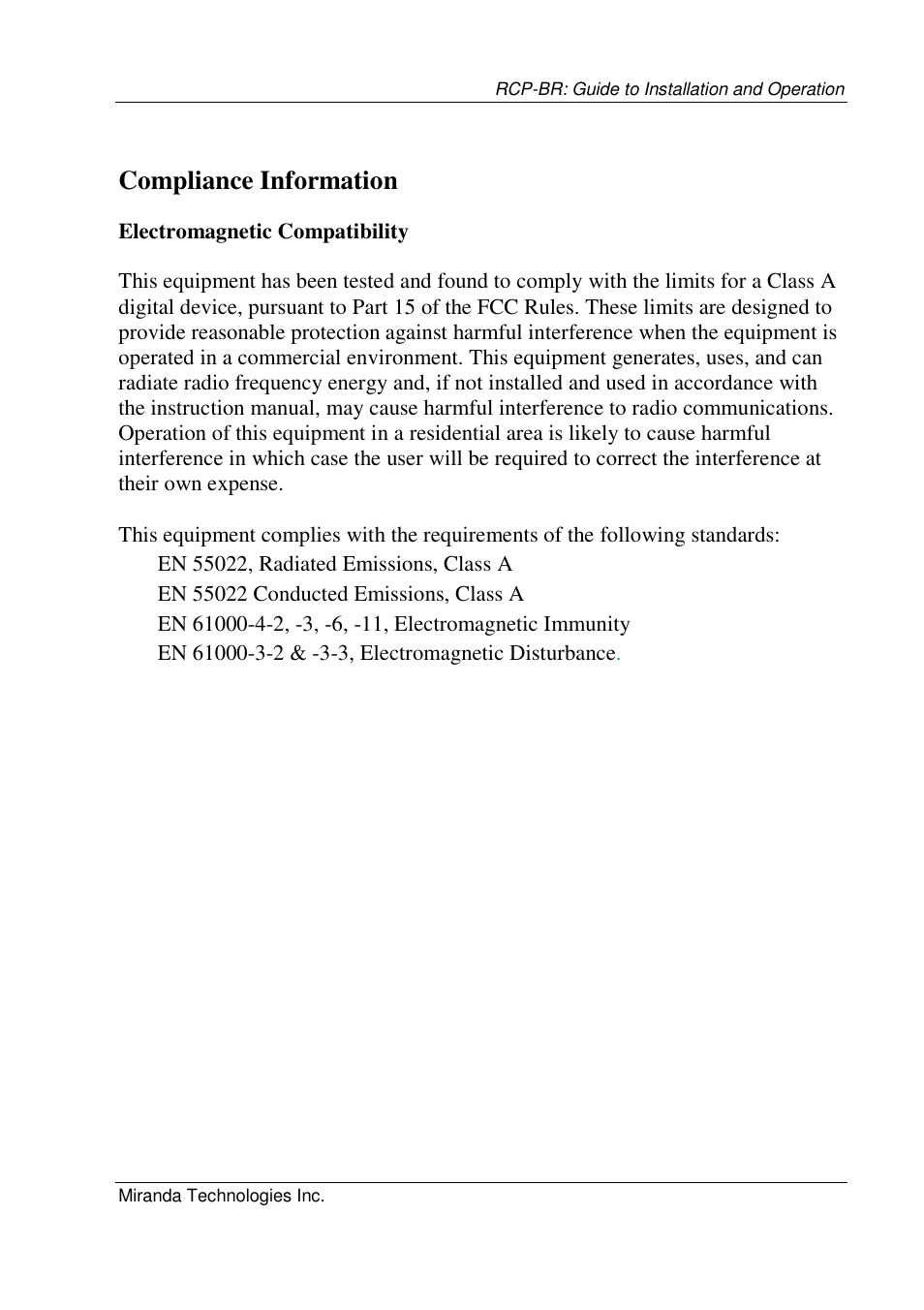 Compliance information | Grass Valley Branding Panel User Manual | Page 3 / 87