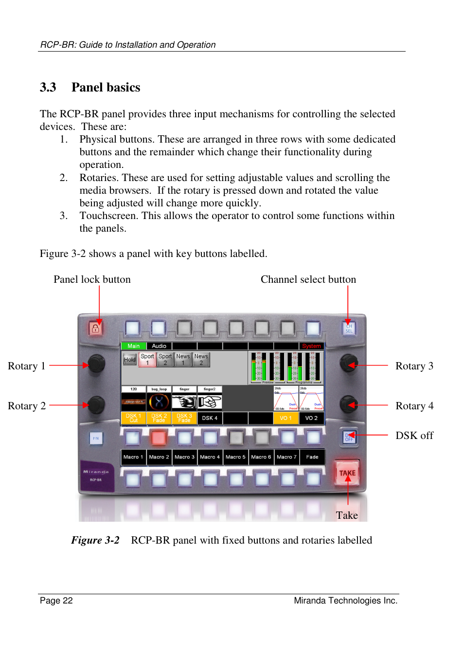 3 panel basics | Grass Valley Branding Panel User Manual | Page 30 / 87