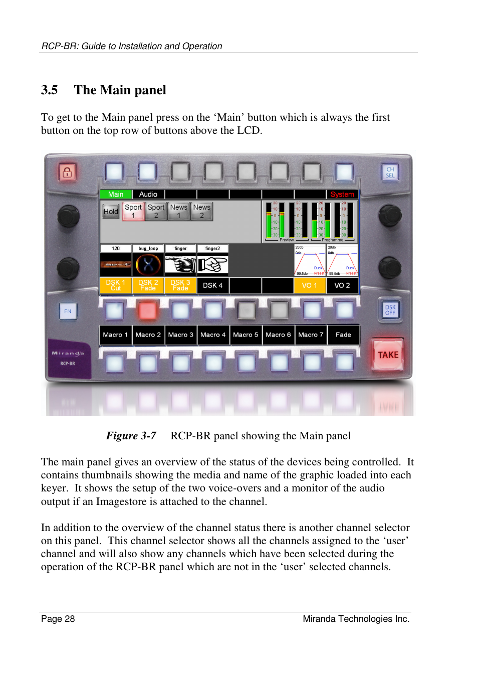5 the main panel | Grass Valley Branding Panel User Manual | Page 36 / 87