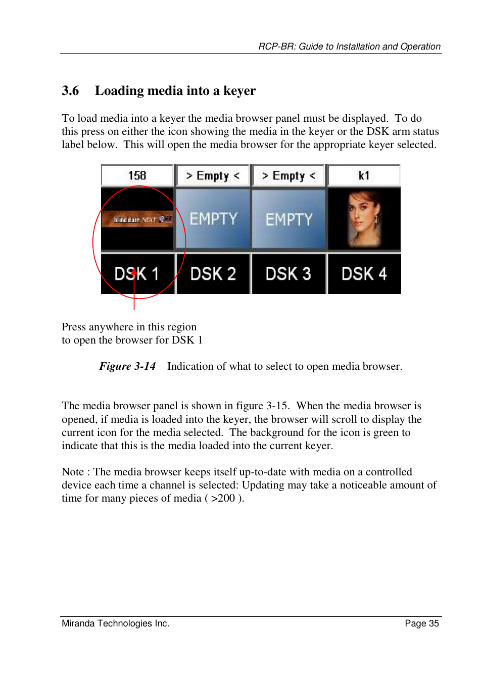 6 loading media into a keyer | Grass Valley Branding Panel User Manual | Page 43 / 87