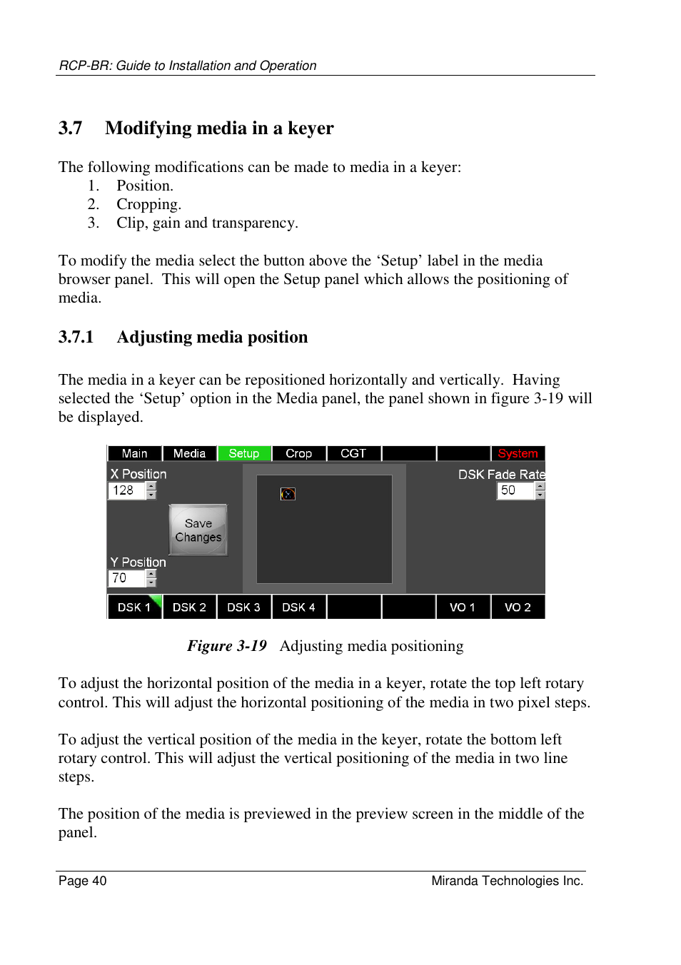 7 modifying media in a keyer | Grass Valley Branding Panel User Manual | Page 48 / 87