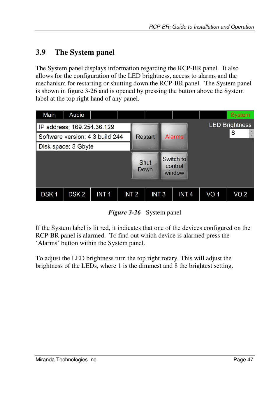 9 the system panel | Grass Valley Branding Panel User Manual | Page 55 / 87