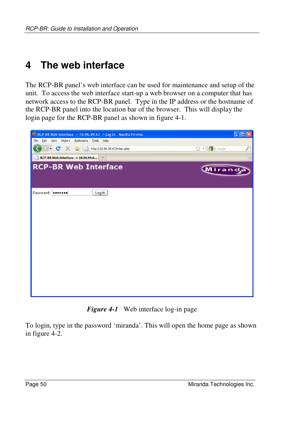 4 the web interface | Grass Valley Branding Panel User Manual | Page 58 / 87